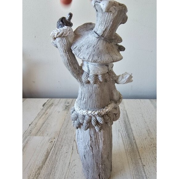 Transpac vintage large winter snowman resin white glitter bell tree wreath statu - Picture 3 of 7